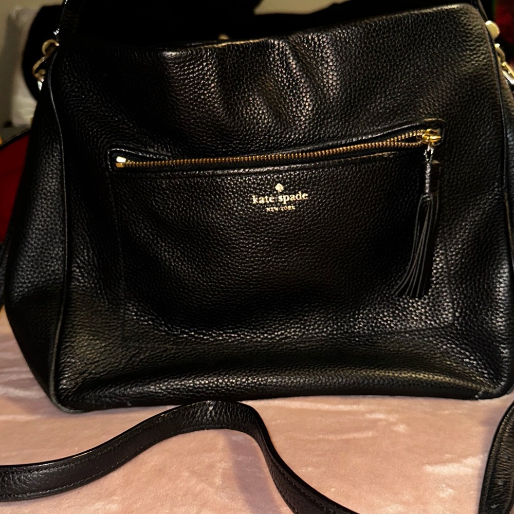 Kate Spade Black Pebbled Leather Shoulder Bag